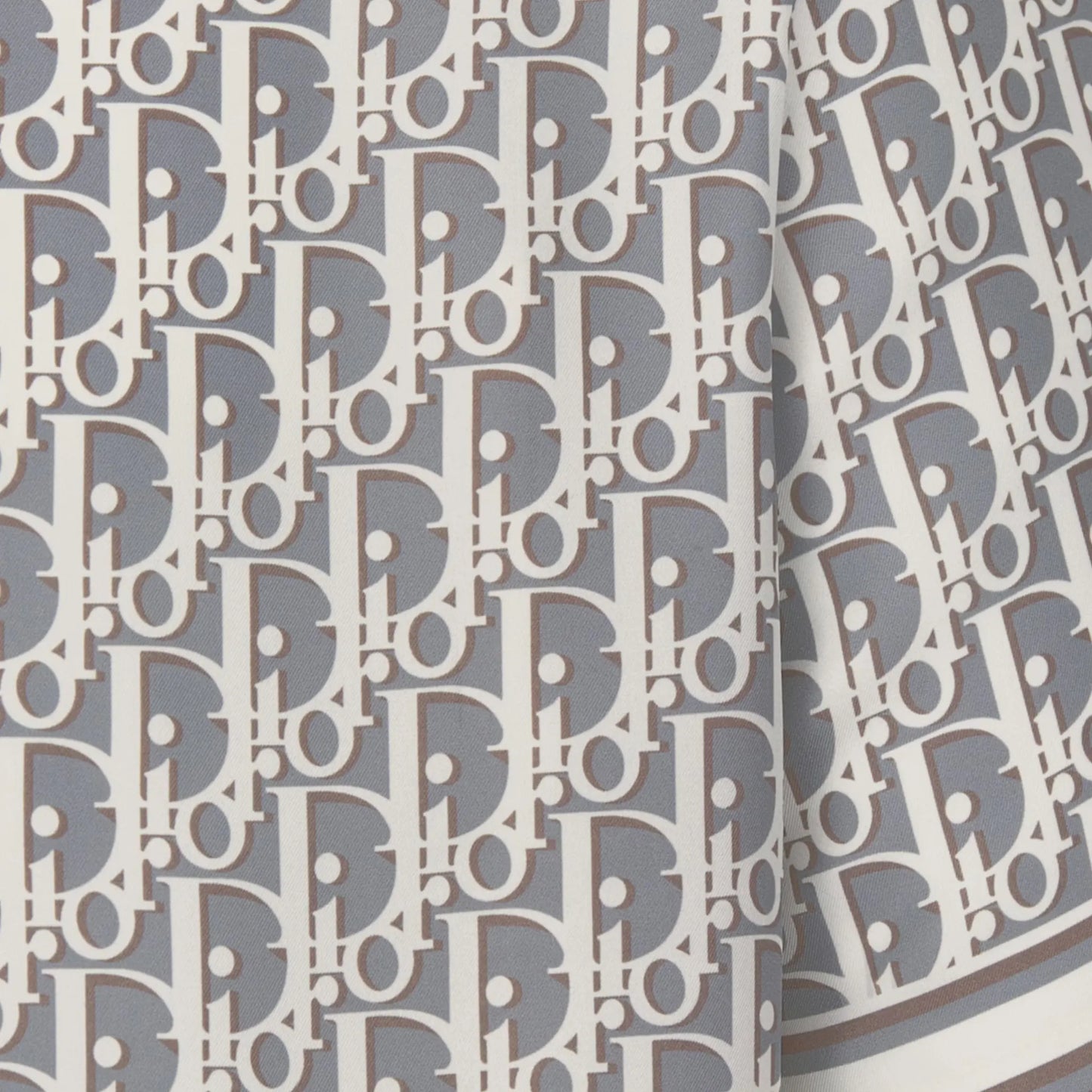 Dior Oblique Short Sleeved Grey Silk Twill Shirt