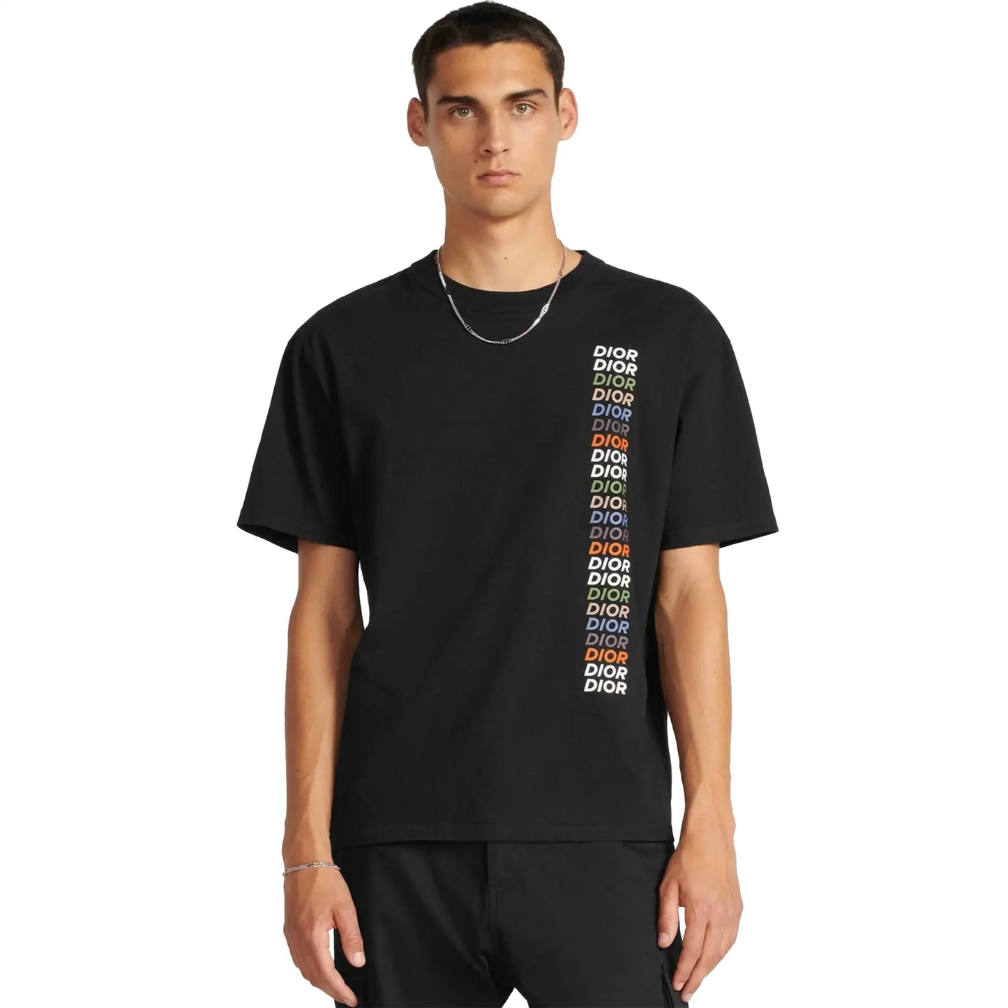 Dior Printed Relaxed Fit Cotton Black T Shirt