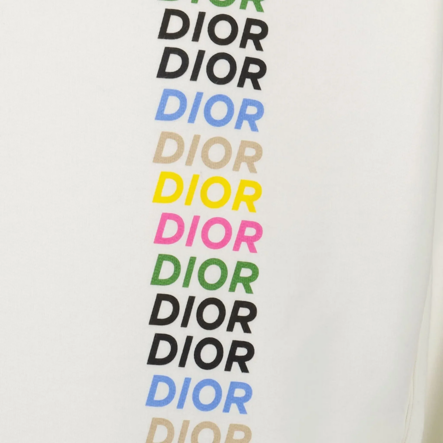 Dior Printed Relaxed Fit Cotton White Hoodie