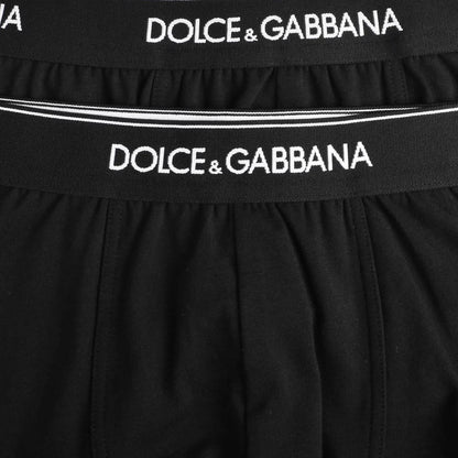 Dolce & Gabbana Stretch Cotton Black Boxers Two Pack