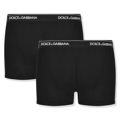 Dolce & Gabbana Stretch Cotton Black Boxers Two Pack