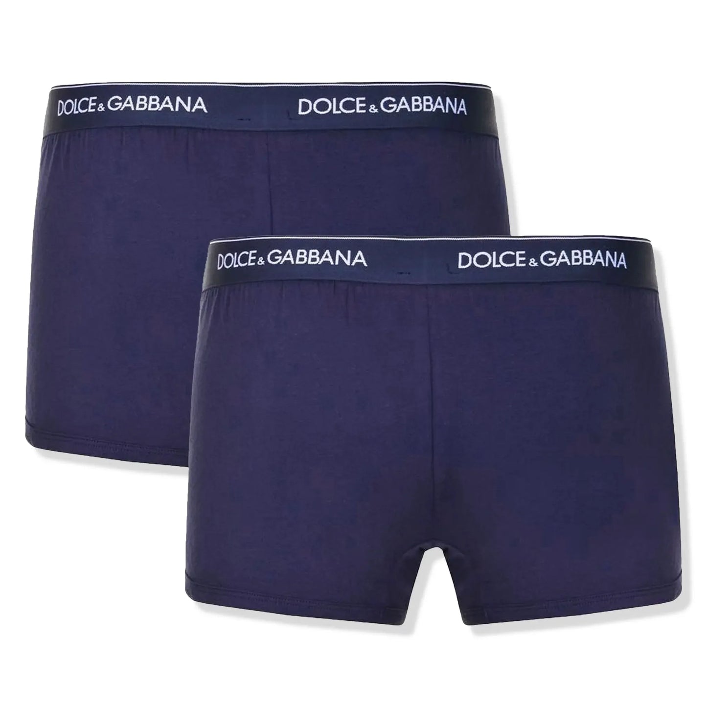 Dolce & Gabbana Stretch Cotton Navy Blue Boxers Two Pack