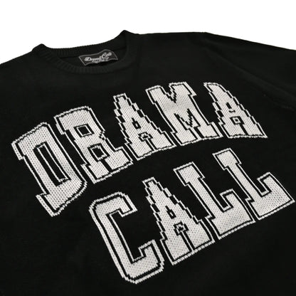 Drama Call Black White Knit Sweatshirt