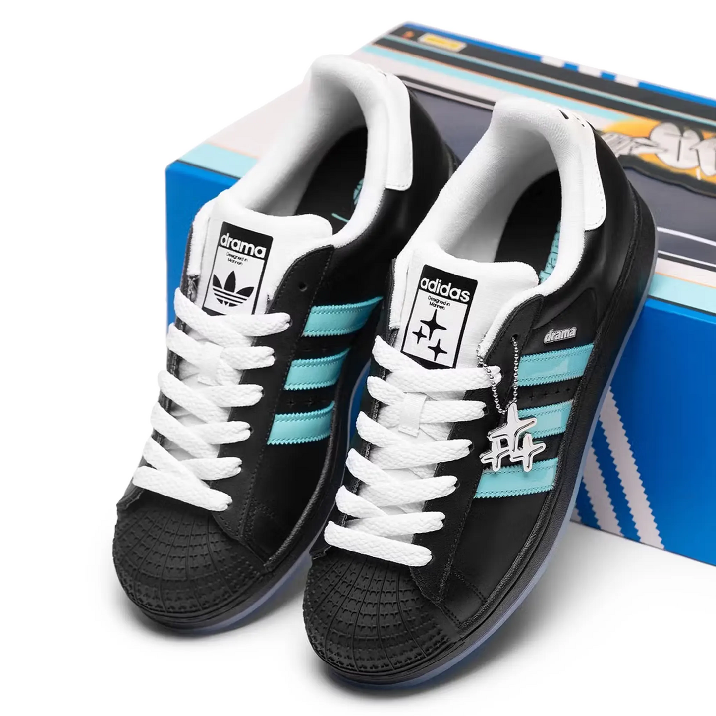 Drama Call x Adidas Superstar II Black Metrolink Blue