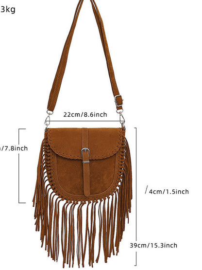 Vintage Bohemian Tassel Suede Shoulder Bag