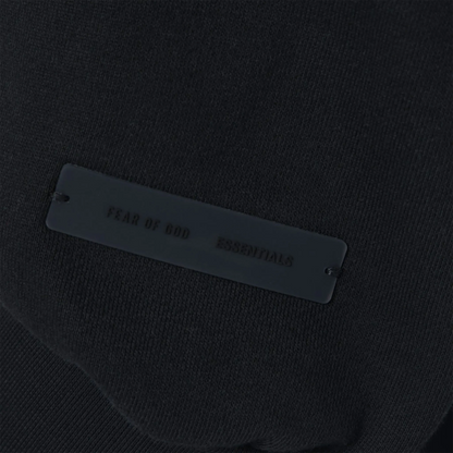 Fear Of God Essentials Classic Fleece Jet Black Zip-Up Hoodie (SS25)