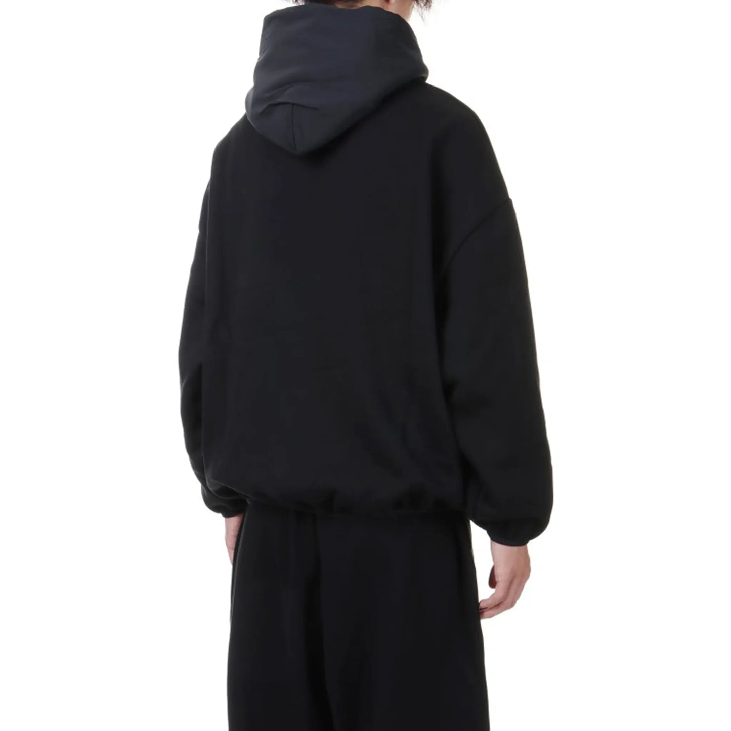 Fear Of God Essentials Core Collection Nylon Fleece Black Hoodie (SS24)