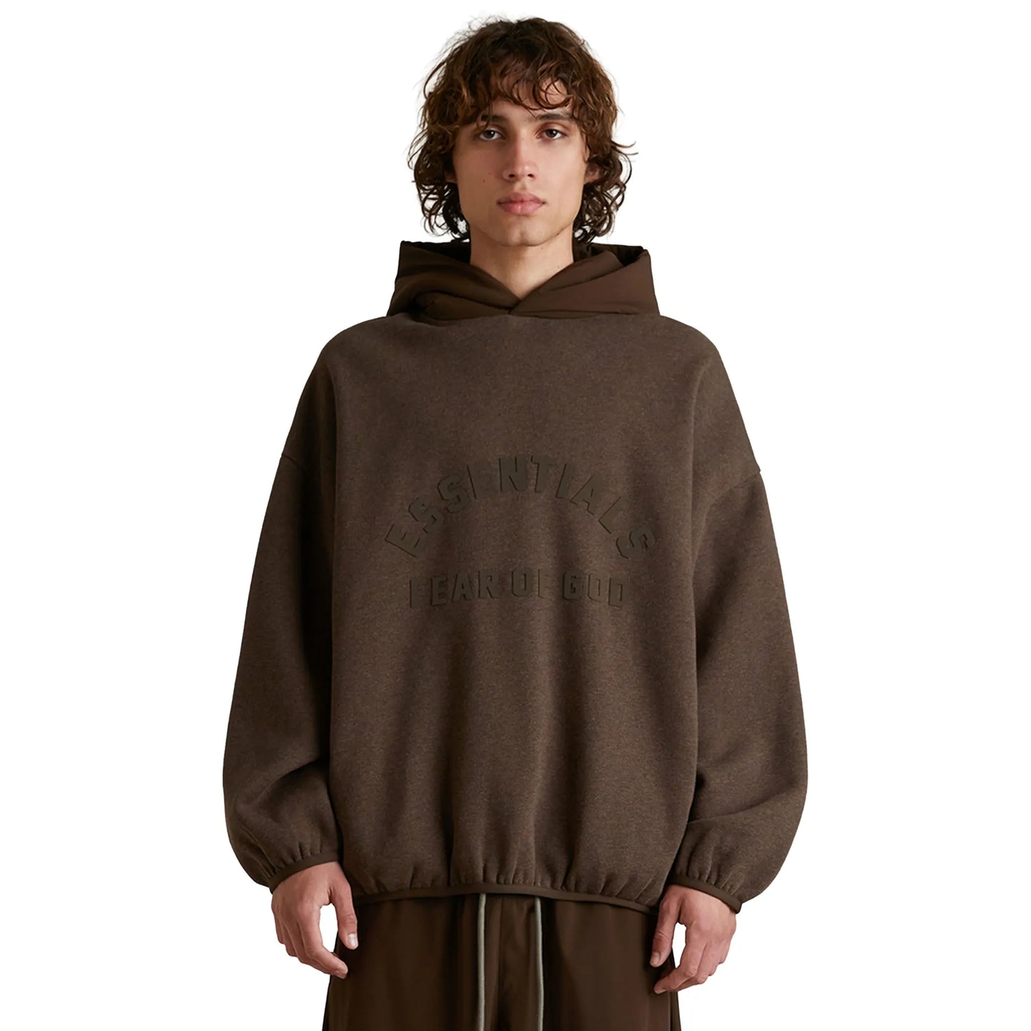 Fear Of God Essentials Core Collection Nylon Fleece Heather Wood Hoodie