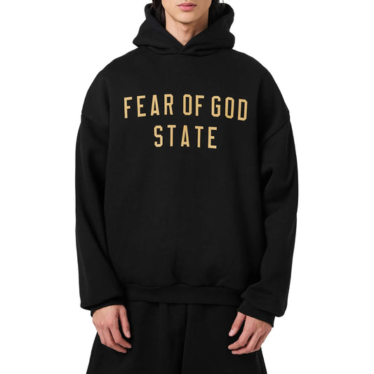 Fear Of God Essentials Fleece Black Hoodie (FW24)