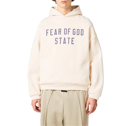 Fear Of God Essentials Fleece Shell White Hoodie (FW24)
