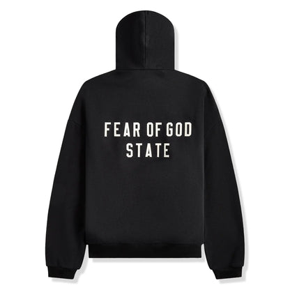 Fear Of God Essentials Heavy Fleece Black Zip-Up Hoodie (FW24)