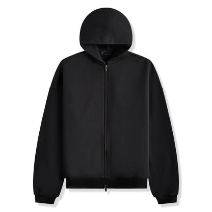Fear Of God Essentials Heavy Fleece Black Zip-Up Hoodie (FW24)