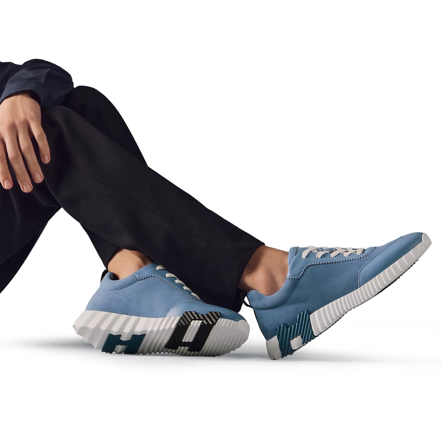 Hermès Paris Bouncing Calf Sneaker Blue Jeans