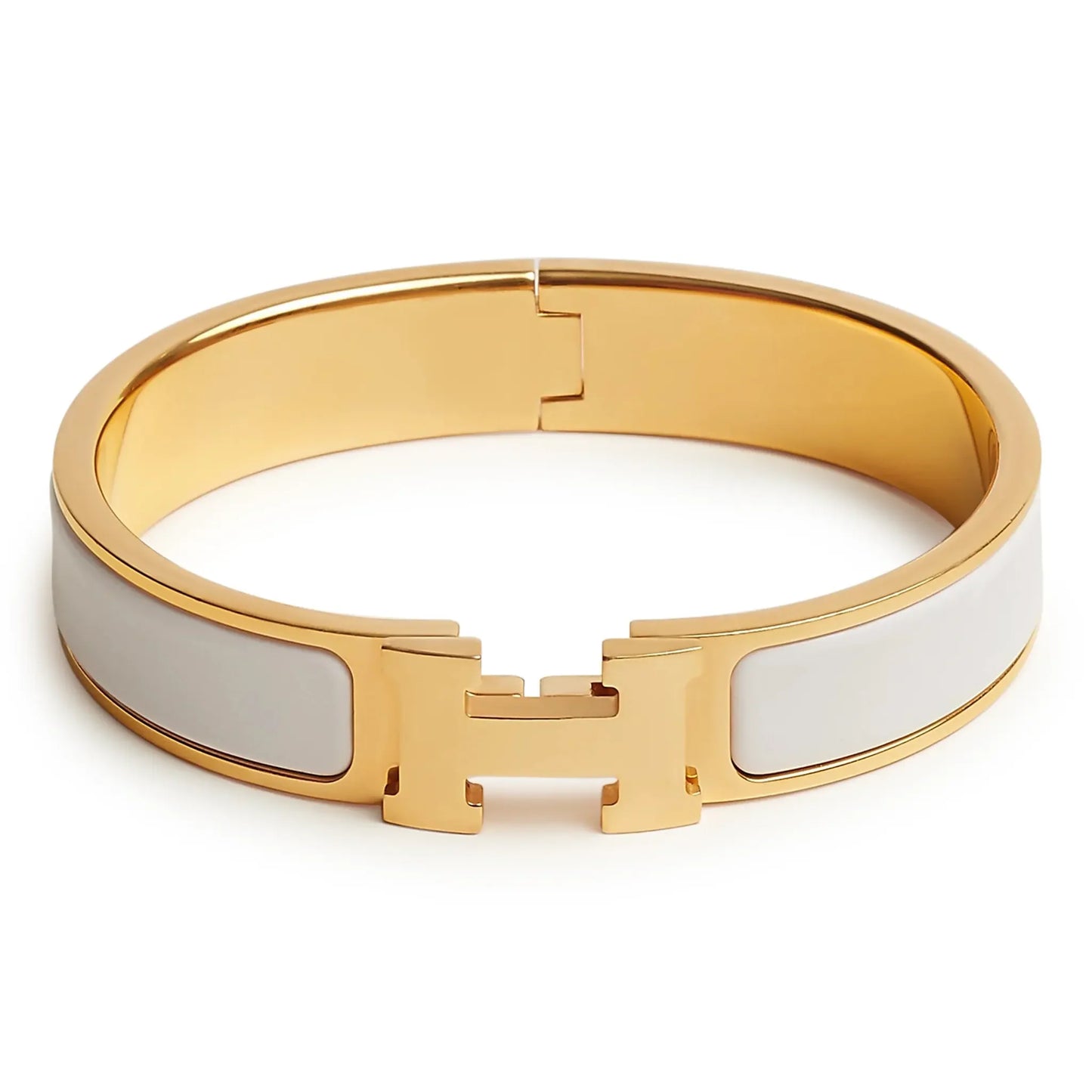 Hermès Paris Clic H White Bracelet