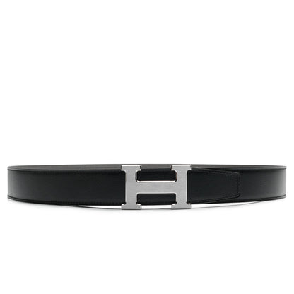 Hermès Paris H Buckle & Reversible Leather Strap 32mm Belt Noir Étain