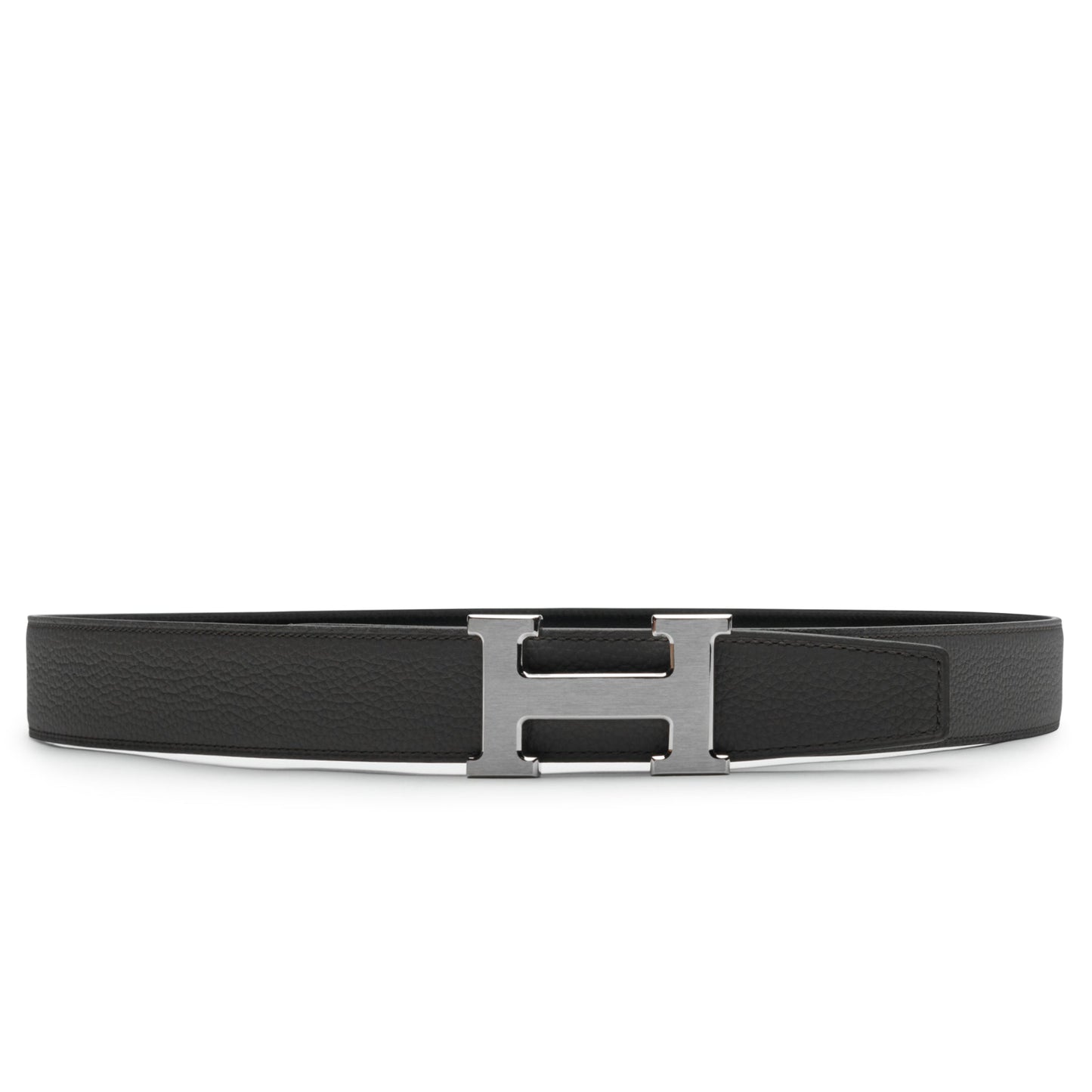 Hermès Paris H Buckle & Reversible Leather Strap 32mm Belt Noir Étain