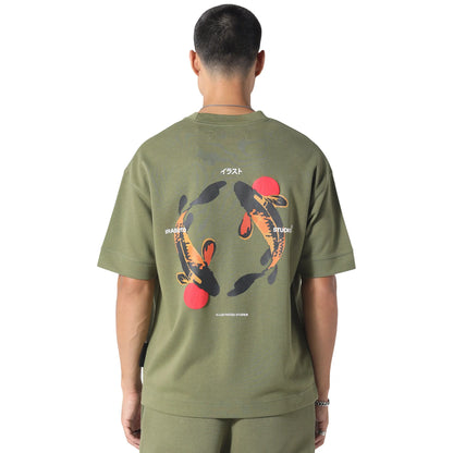 Irasuto Studios Koi Khaki T Shirt