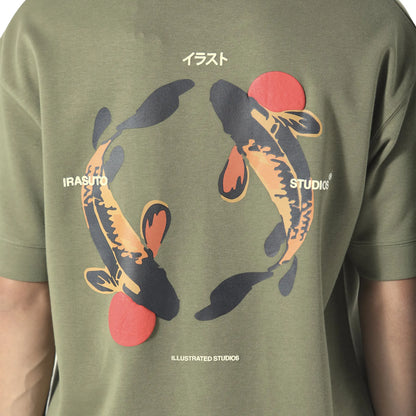 Irasuto Studios Koi Khaki T Shirt