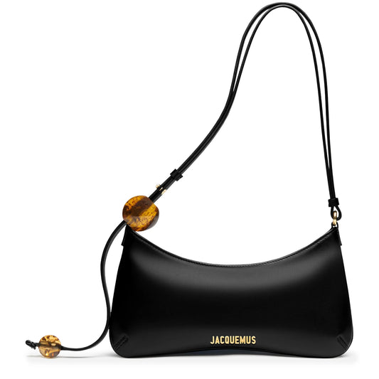 Jacquemus Les Classiques The Bisou Perle Beaded Black Shoulder Bag