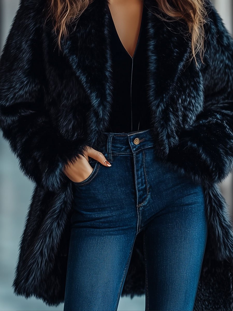 Casual Loose Retro Fashion Faux Fur Coat