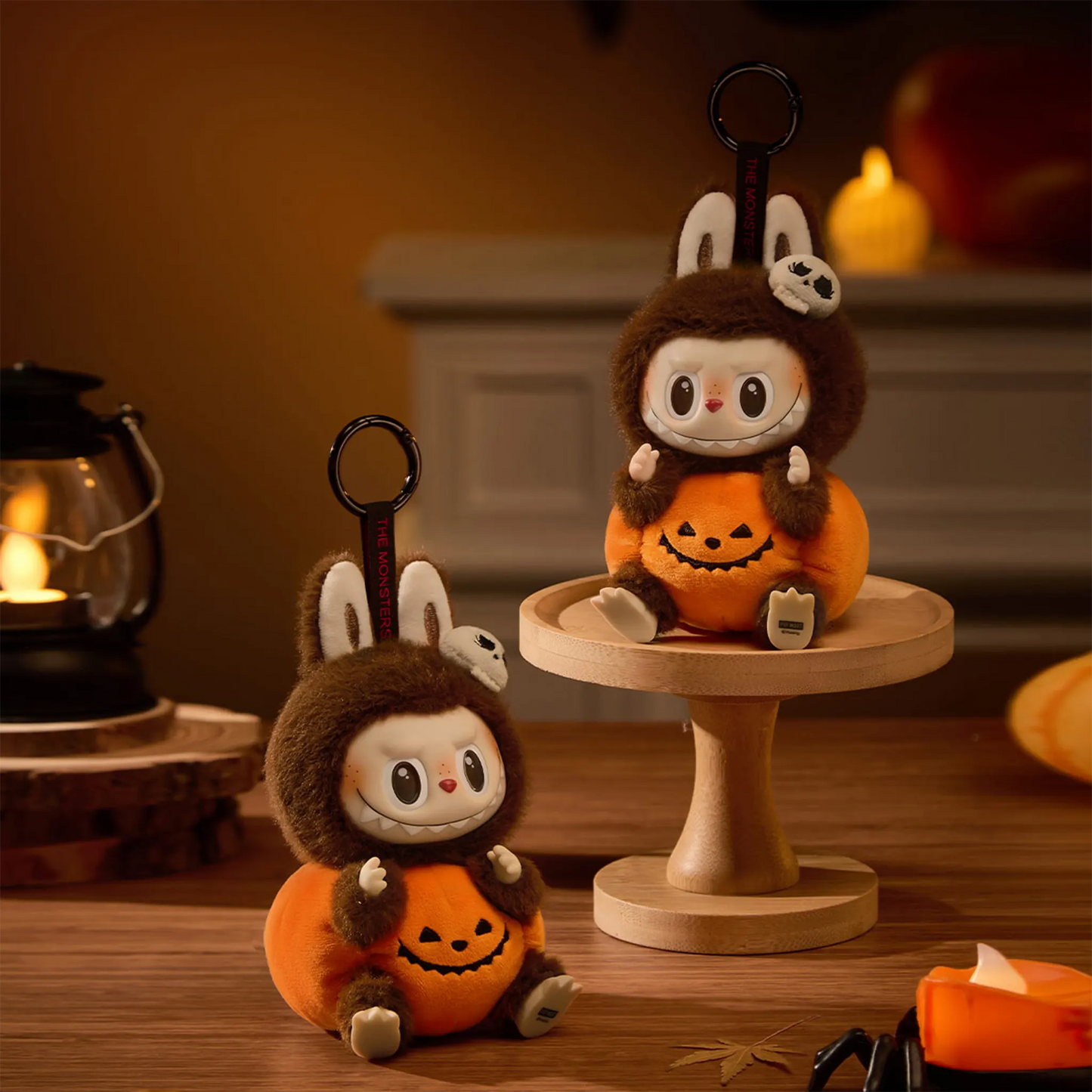 Pop Mart The Monsters Labubu Happy Halloween Party Series-Sitting Pumpkin Vinyl Plush Pendant (Single)