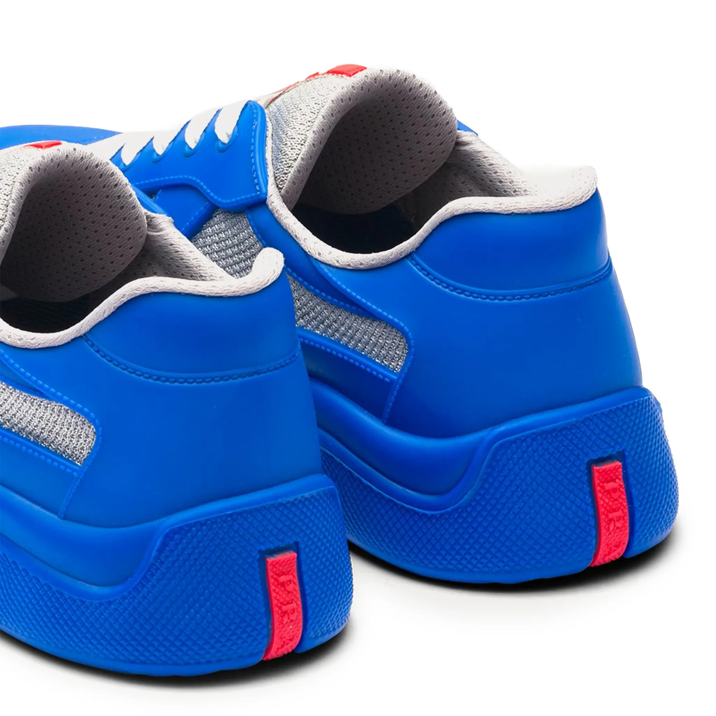 Prada Americas Cup Soft Rubber And Bike Fabric Sapphire Blue Sneaker