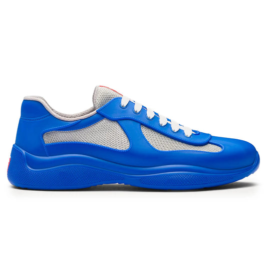 Prada Americas Cup Soft Rubber And Bike Fabric Sapphire Blue Sneaker