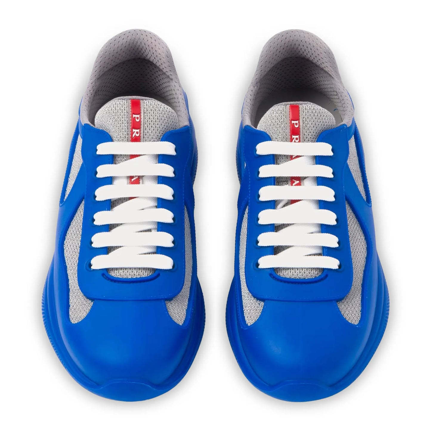 Prada Americas Cup Soft Rubber And Bike Fabric Sapphire Blue Sneaker