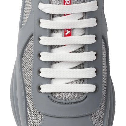 Prada Americas Cup Soft Rubber And Bike Fabric Steel Grey Sneaker