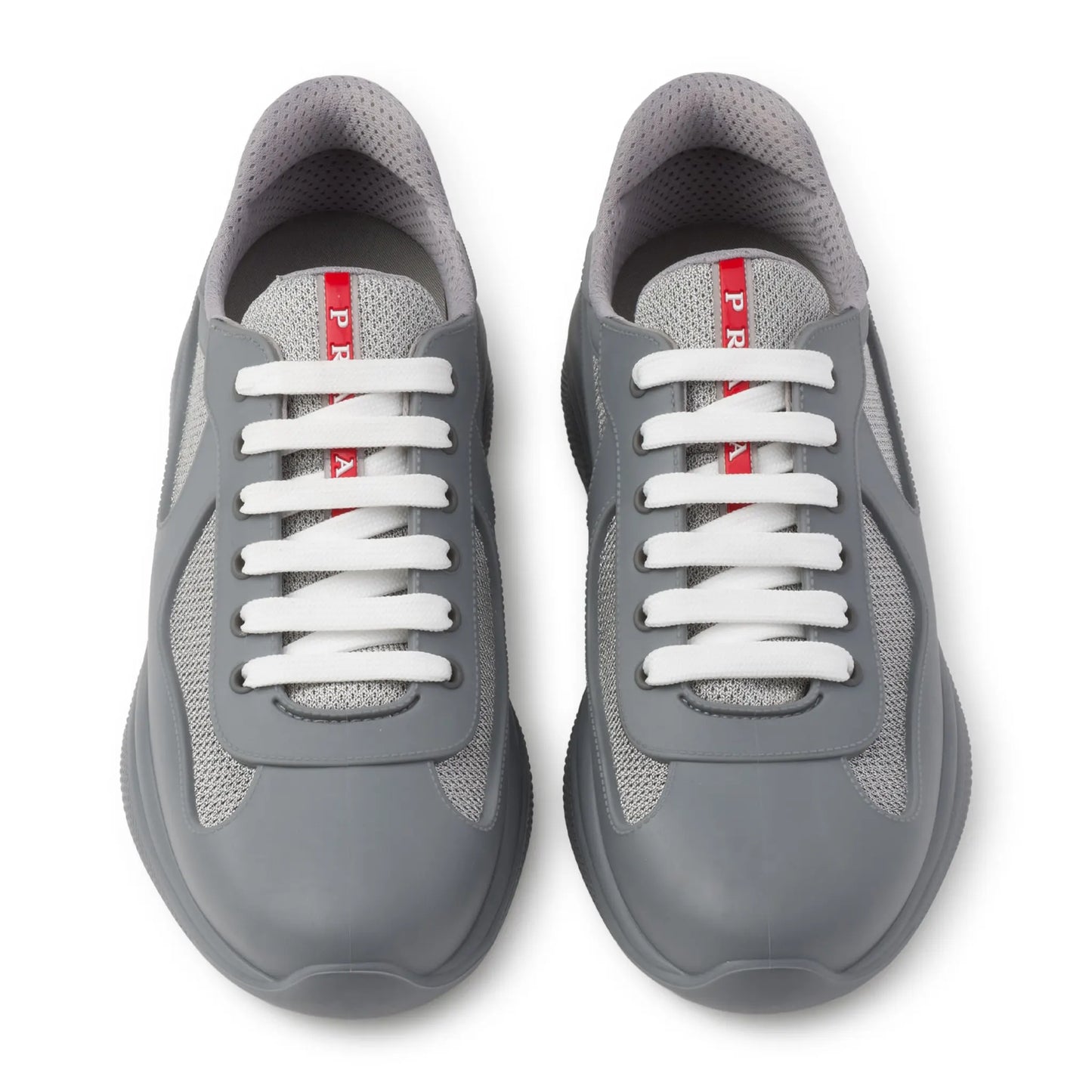 Prada Americas Cup Soft Rubber And Bike Fabric Steel Grey Sneaker
