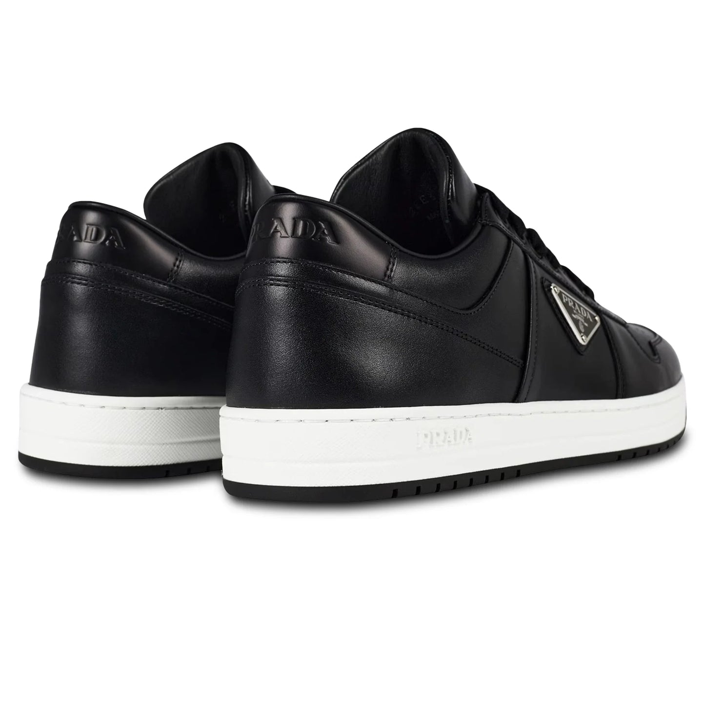 Prada Downtown Leather Low Top Black Sneaker