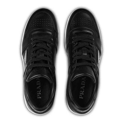 Prada Downtown Leather Low Top Black Sneaker