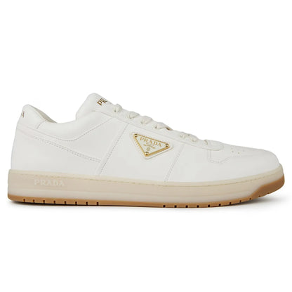 Prada Downtown Leather Low Top White Beige Sneaker