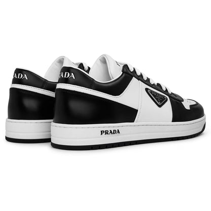 Prada Downtown Leather Low Top White Black Sneaker