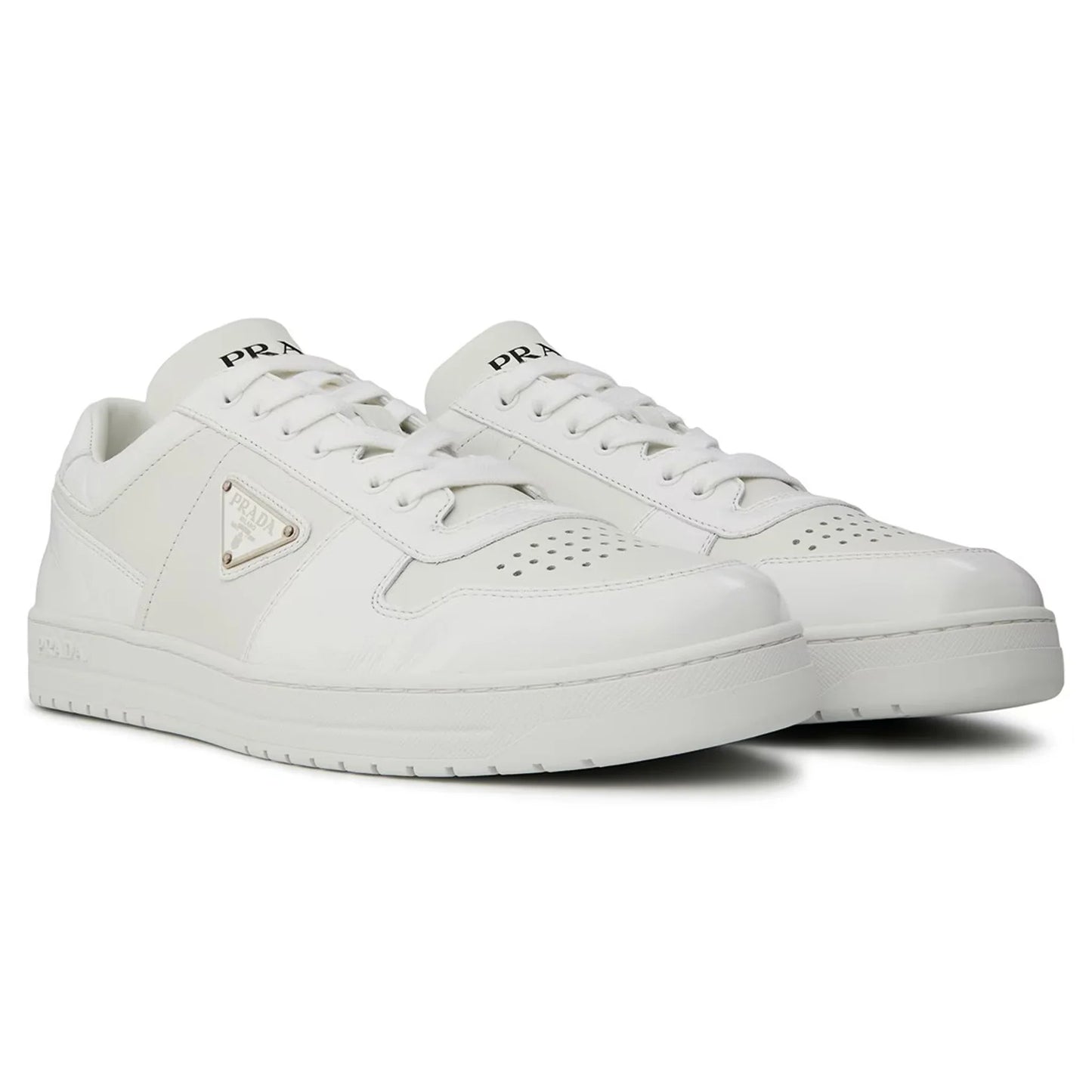 Prada Downtown Leather Low Top White Sneaker