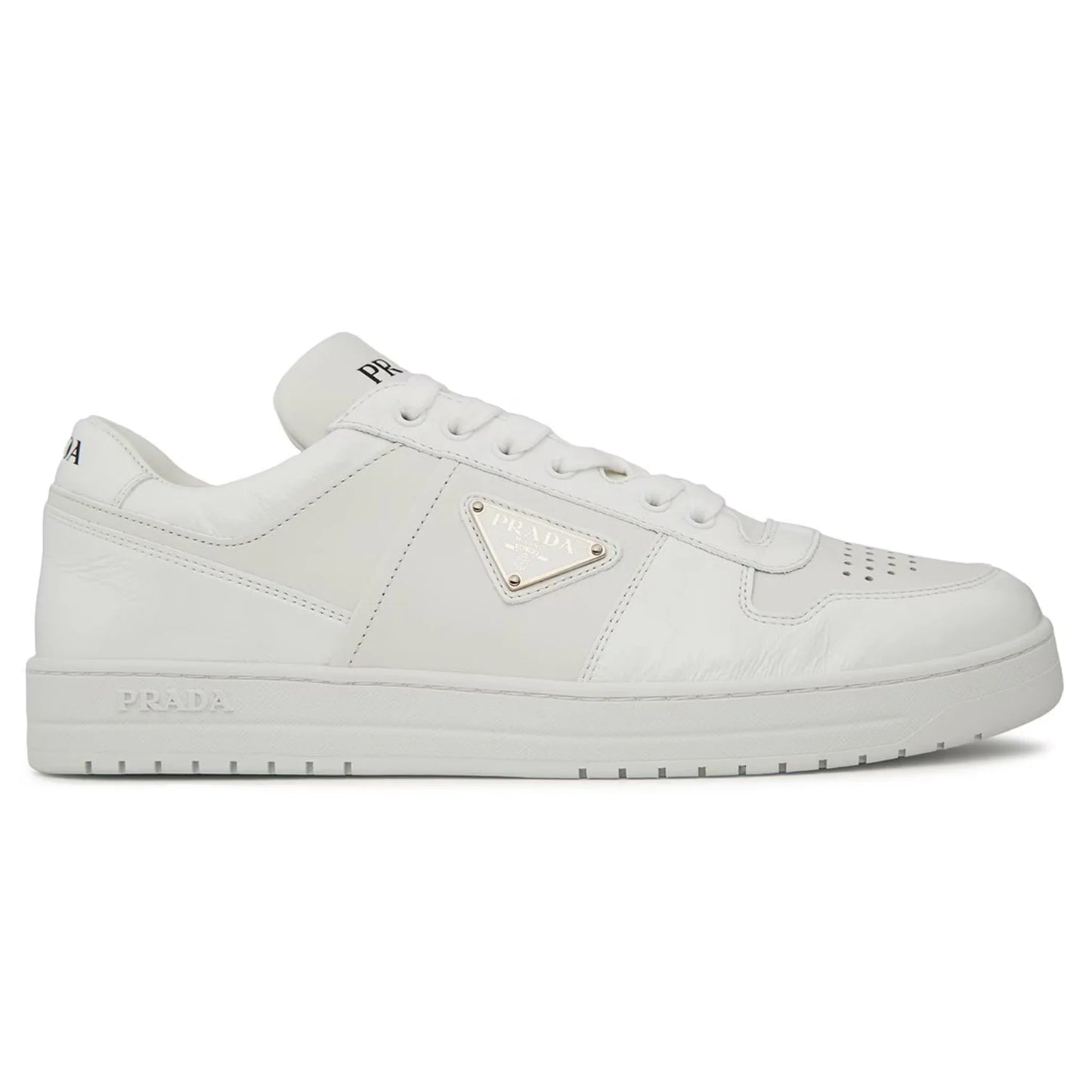 Prada Downtown Leather Low Top White Sneaker