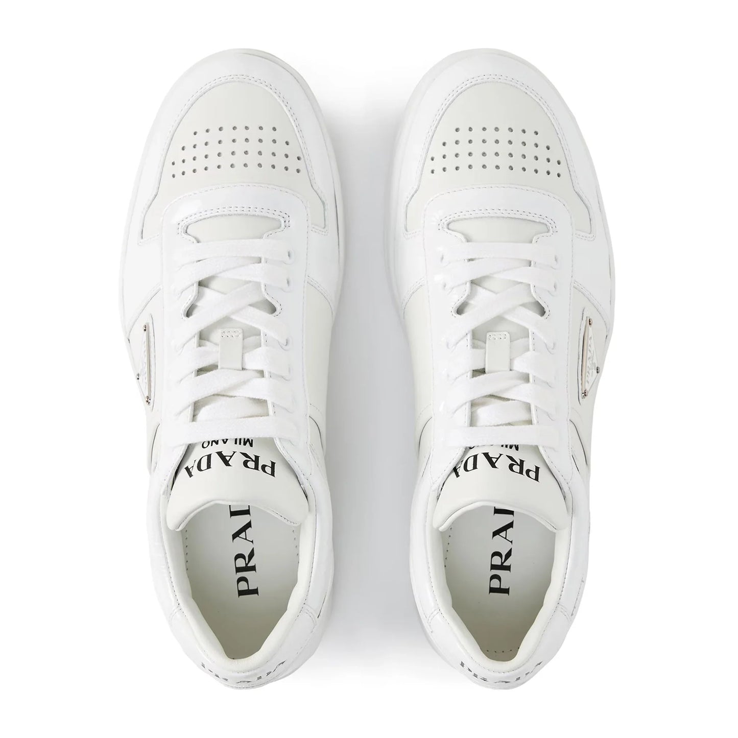 Prada Downtown Leather Low Top White Sneaker