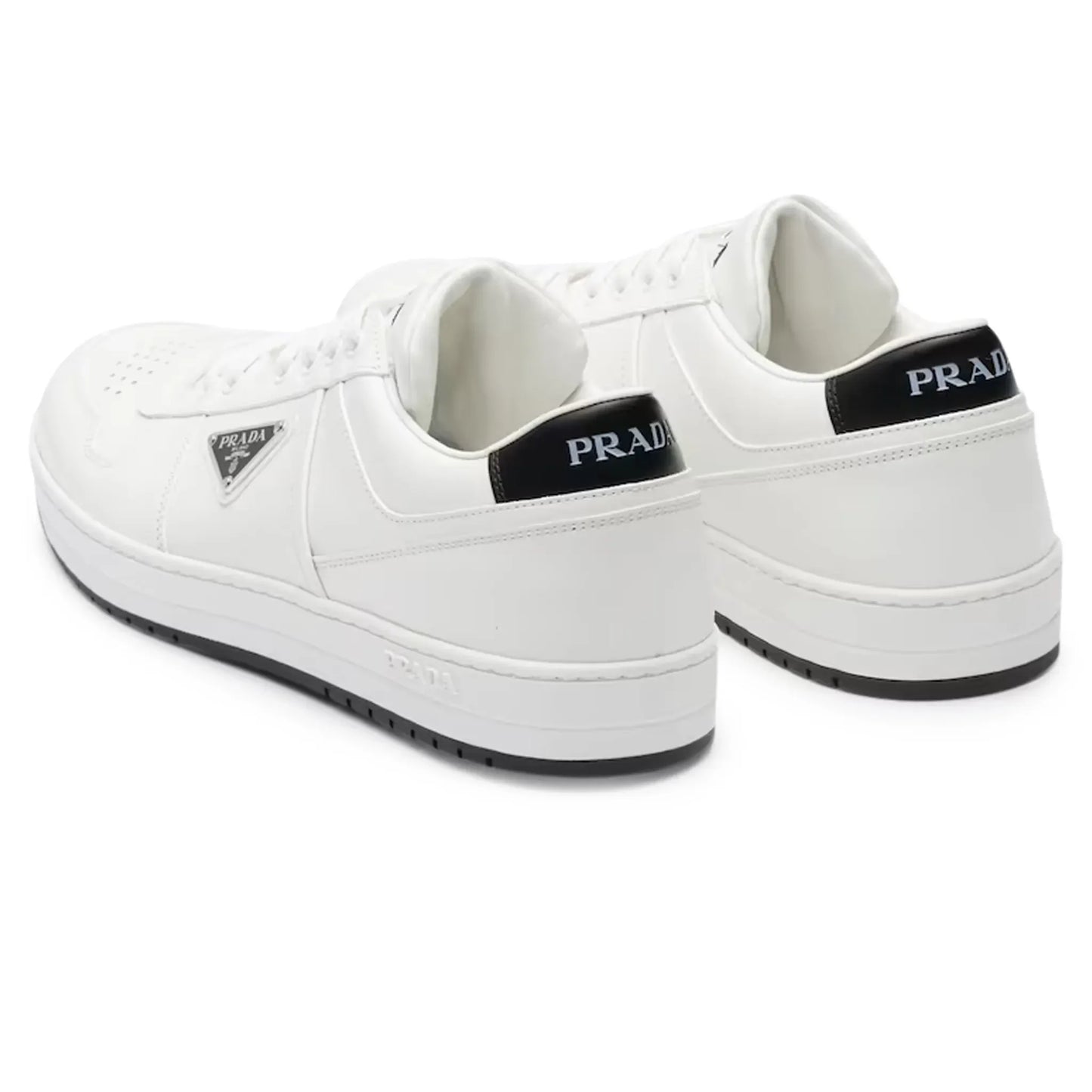 Prada Downtown Triangle Logo White Black Sneaker