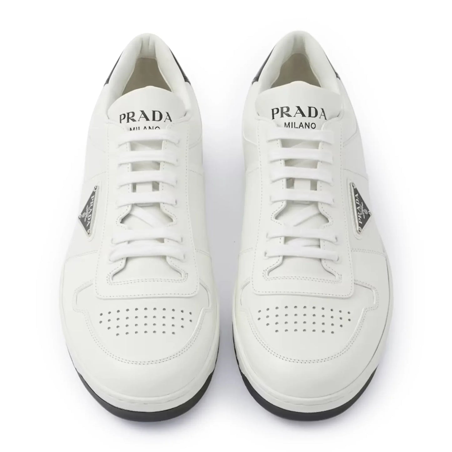 Prada Downtown Triangle Logo White Black Sneaker