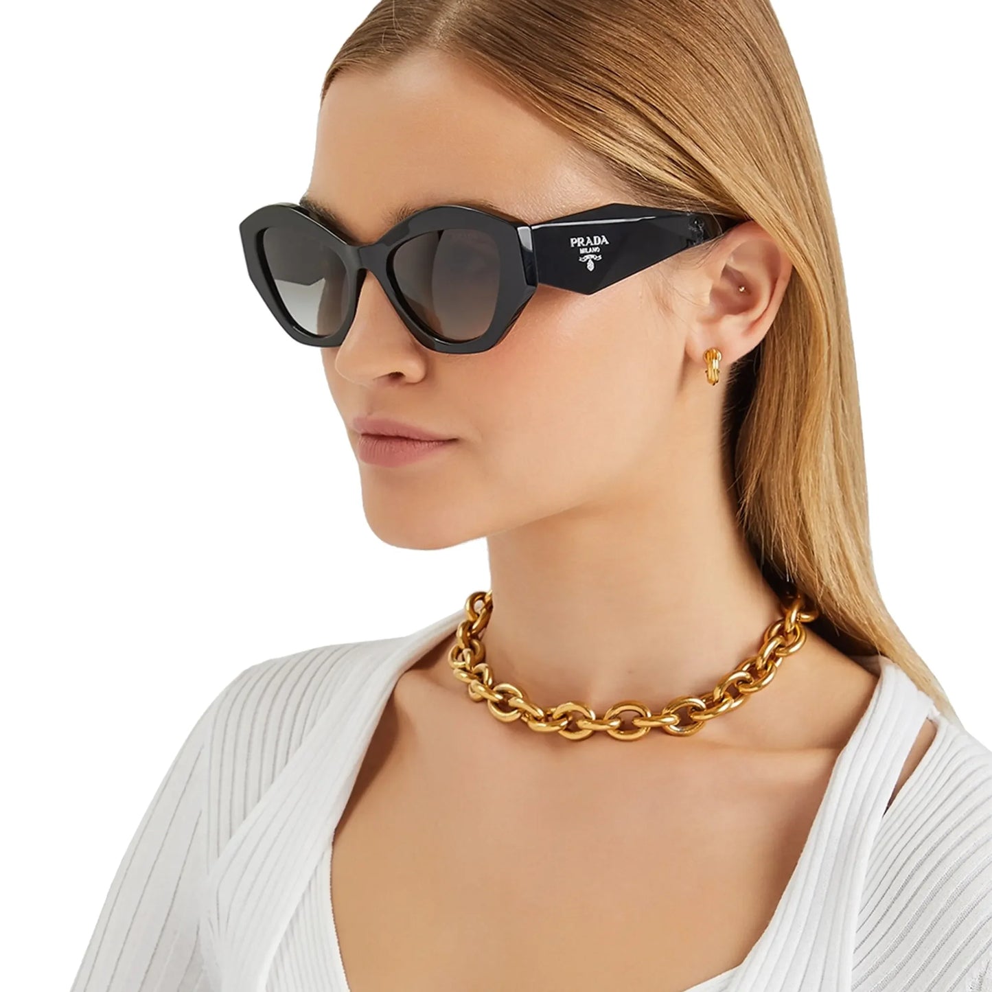 Prada PR 07YS 1AB0A7 Butterfly Black Sunglasses