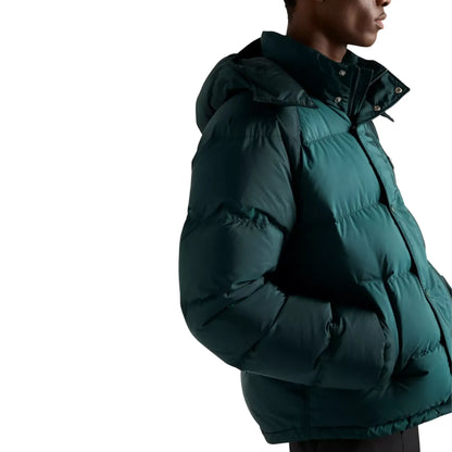 Prada Re-Nylon Plaque Cropped Green Down Jacket