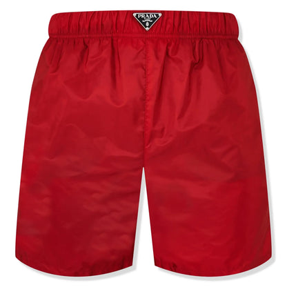 Prada Triangle Interlock Red Swim Shorts