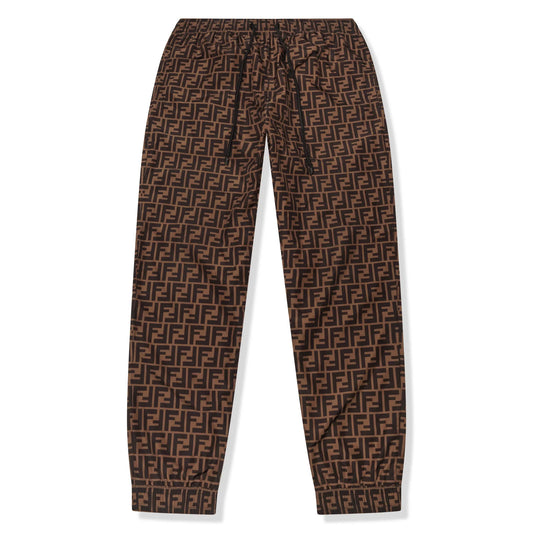 Preloved - Fendi FF Logo Brown Nylon Track Pants