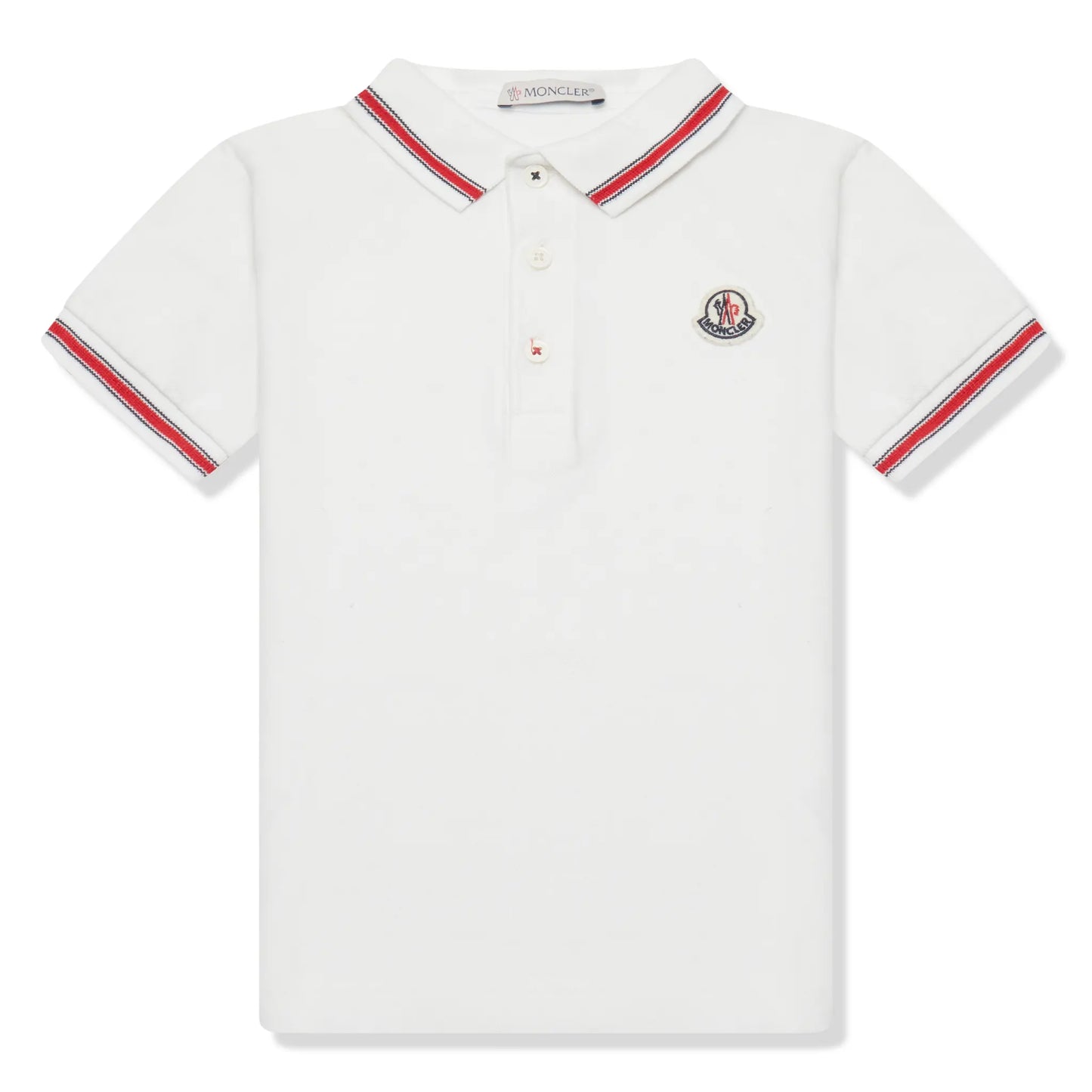 Preloved - Moncler Enfant Pique Cotton White Red Polo Shirt