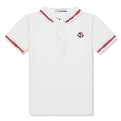 Preloved - Moncler Enfant Pique Cotton White Red Polo Shirt