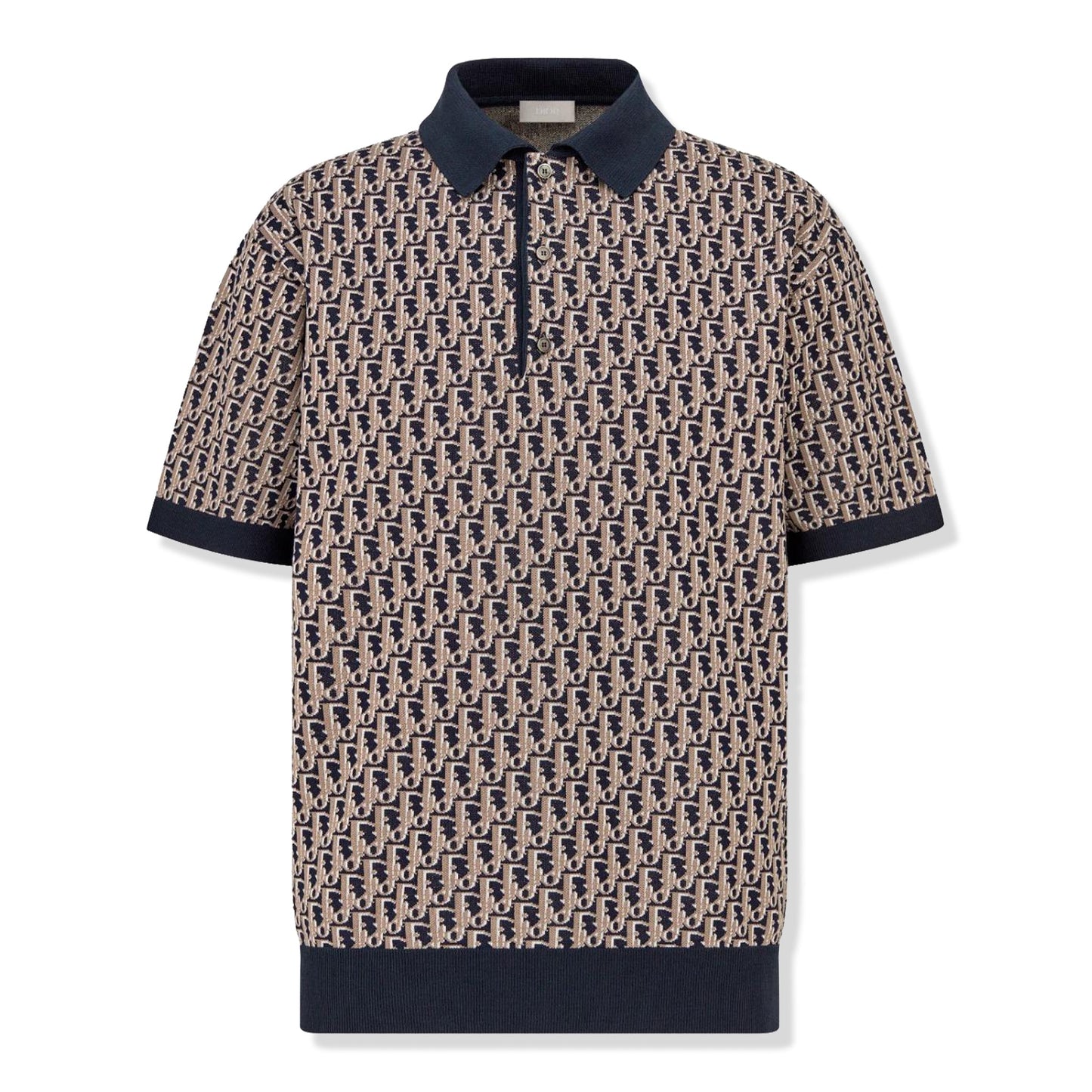 Preloved - Dior Oblique Oversized Beige Blue Polo Shirt