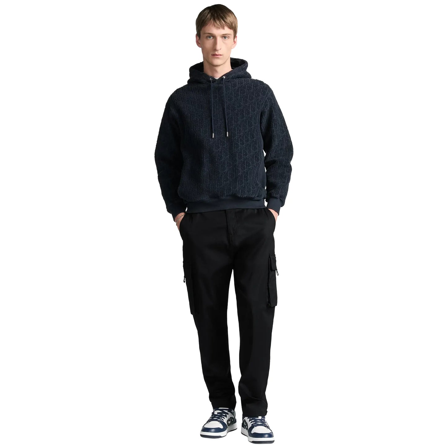 Preloved - Dior Oblique Towelling Terry Navy Hoodie