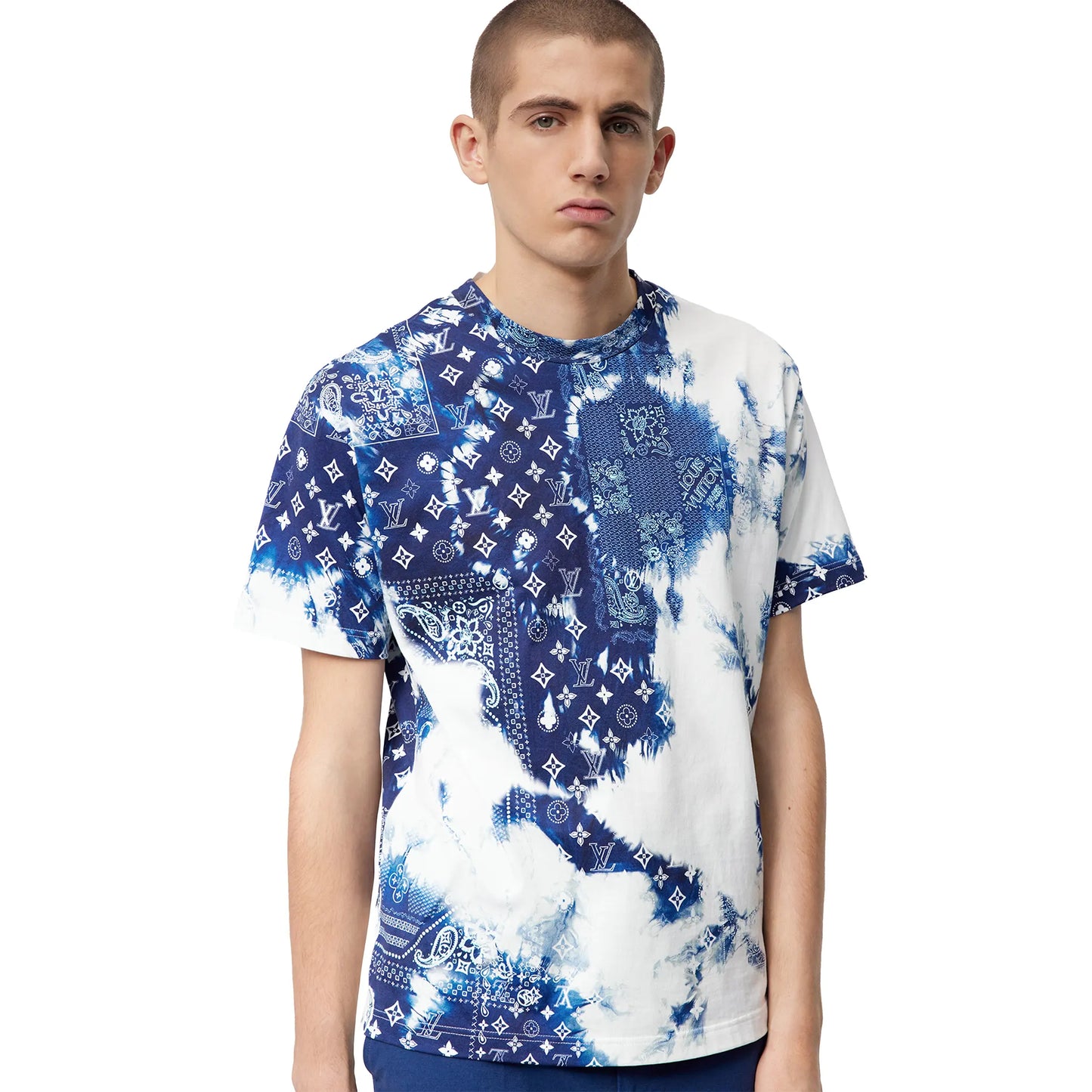 Preloved - Louis Vuitton Monogram Bandana Blue T Shirt