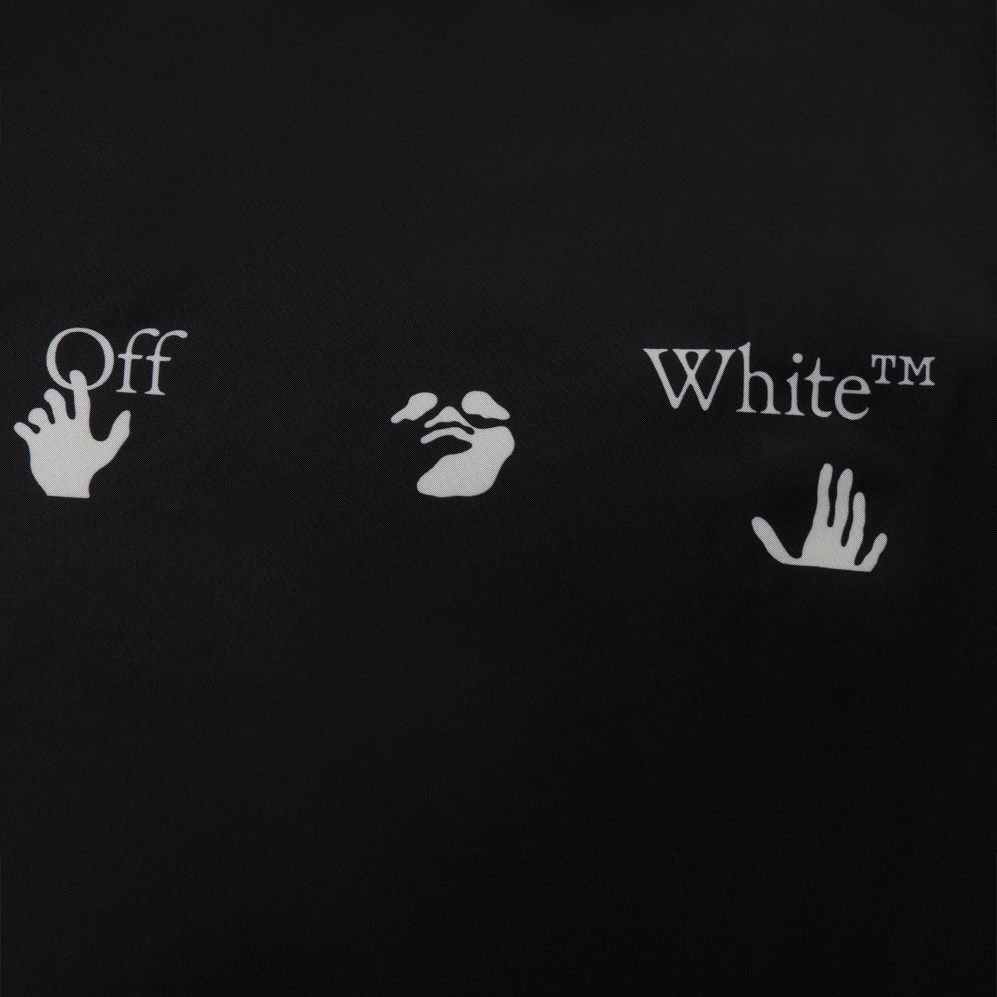 Preloved - Off-White Hands Off Print Black Swim Shorts