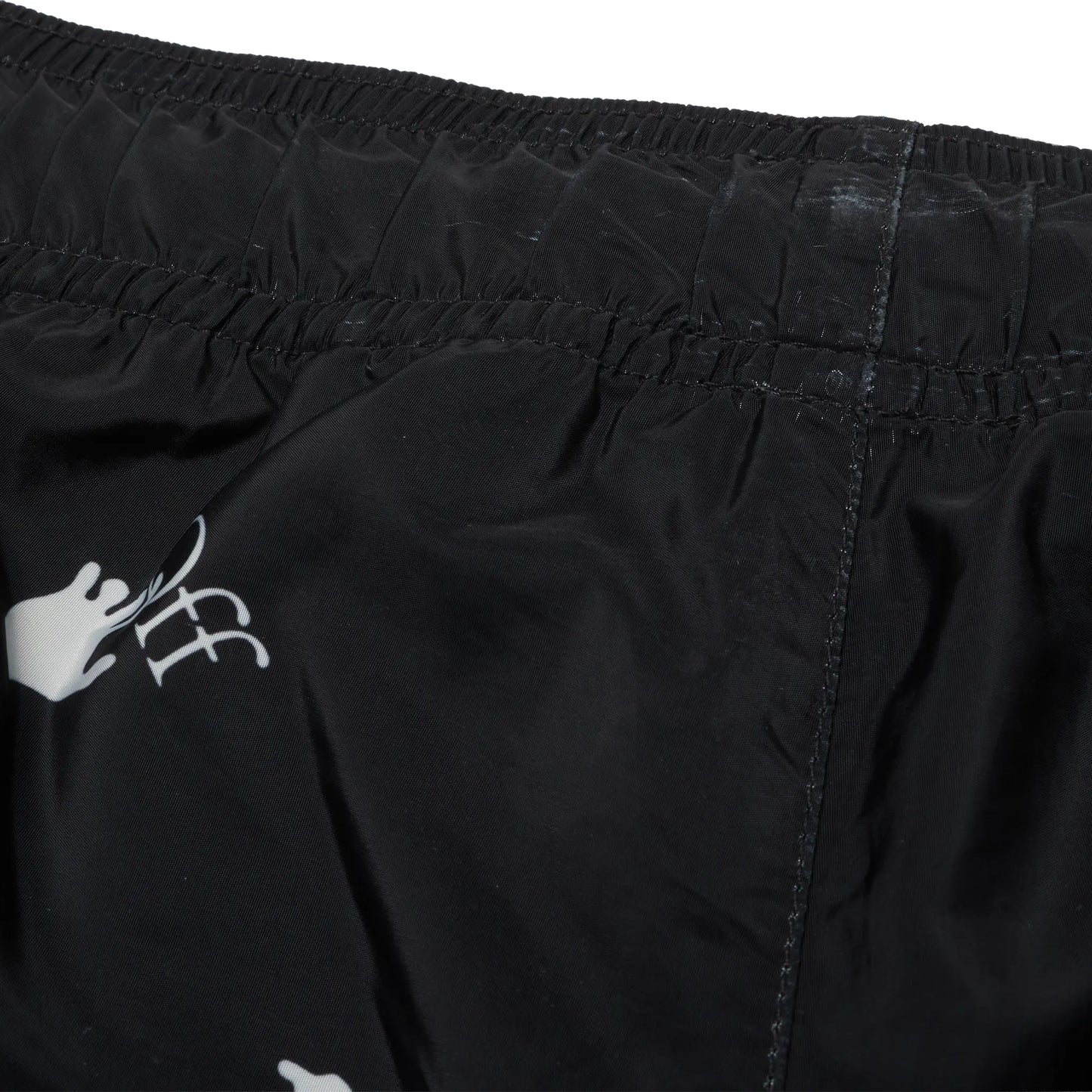 Preloved - Off-White Hands Off Print Black Swim Shorts